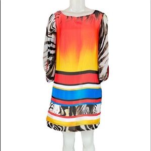 Pole & Pole Long Sleeve Multi Color Dress Size 3